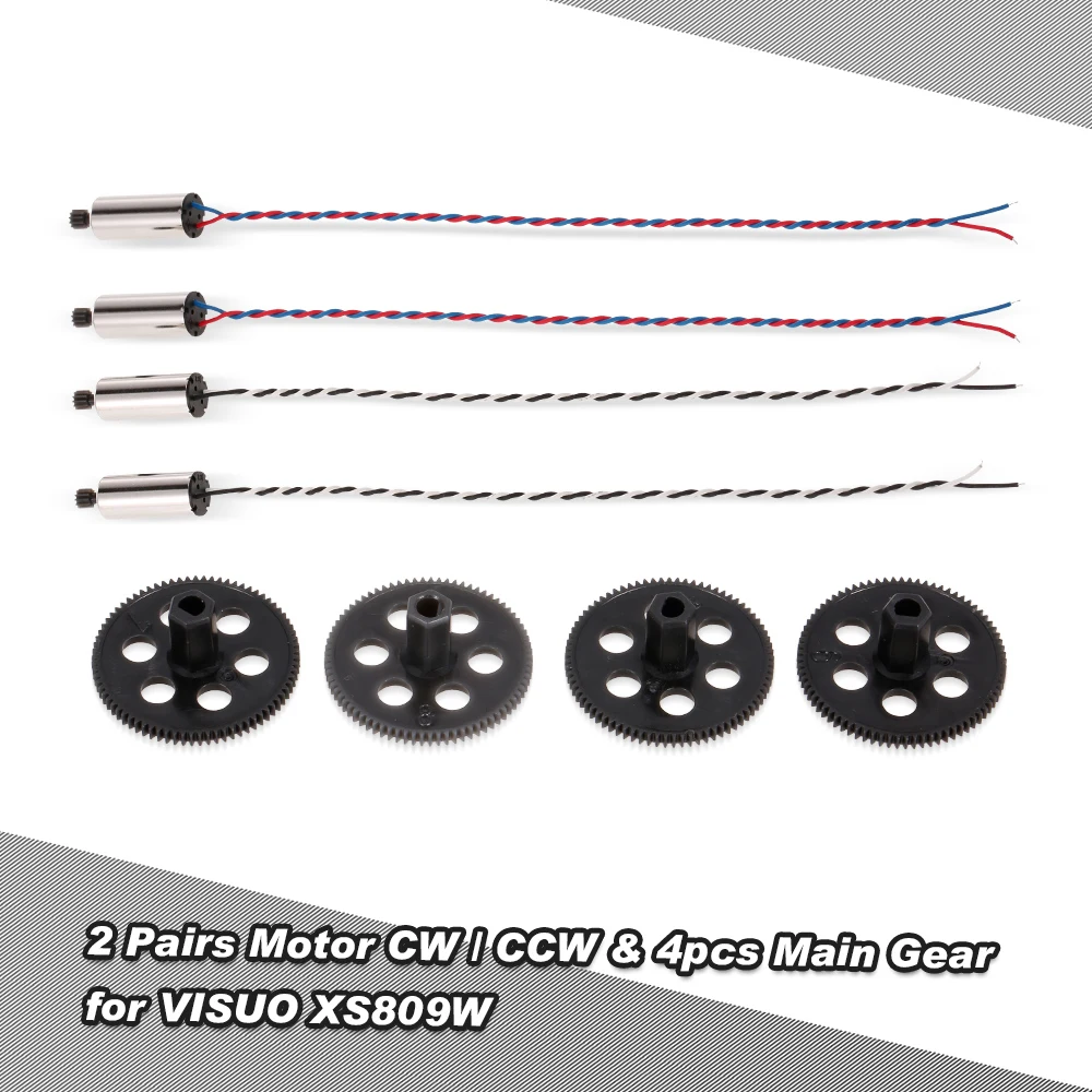 4 шт. главные шестерни и 2 пары 8520 Coreless CW двигатель CCW RC часть для VISUO XS809W XS809HW Дрон