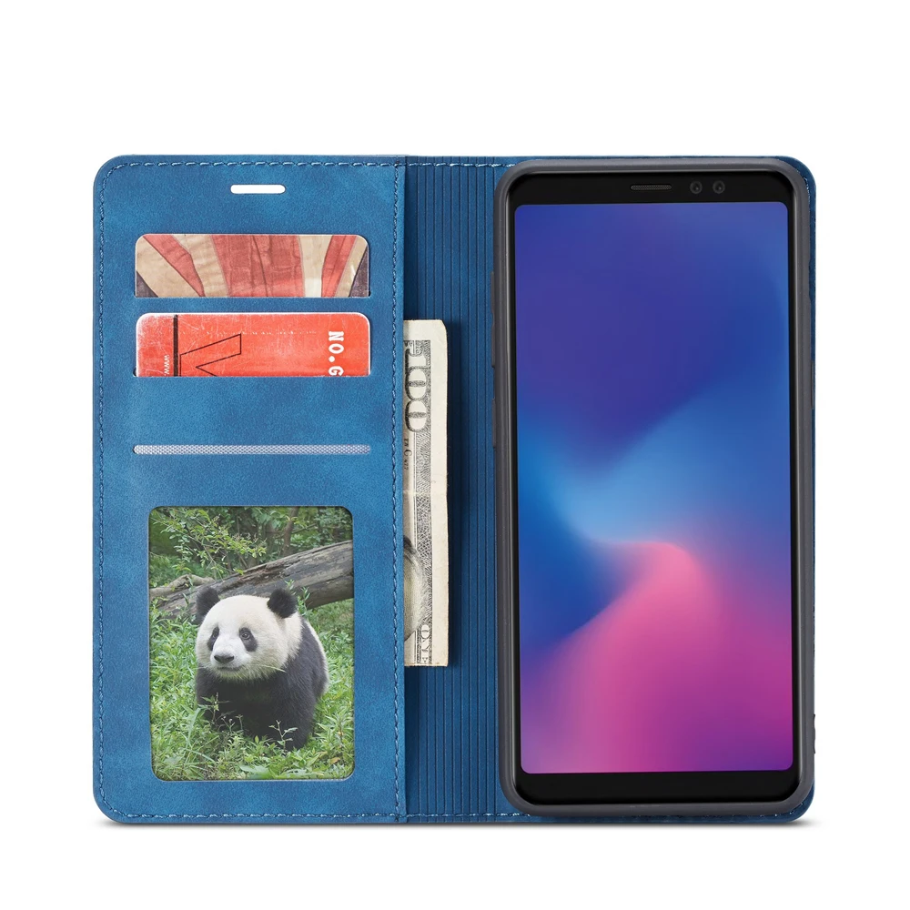 Чехлы для Samsung Galaxy A8 2018 A530F визитница кожаный магнитный кошелек флип-чехол чехол