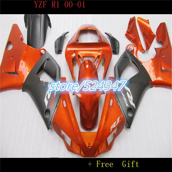 

Hey-For YZFR1 2000 2001 orange black 00-01 YZF1000 2000 2001 R1 YZF R1 YZF1000 2000-2001 Fairing Set Plastic for Yamaha