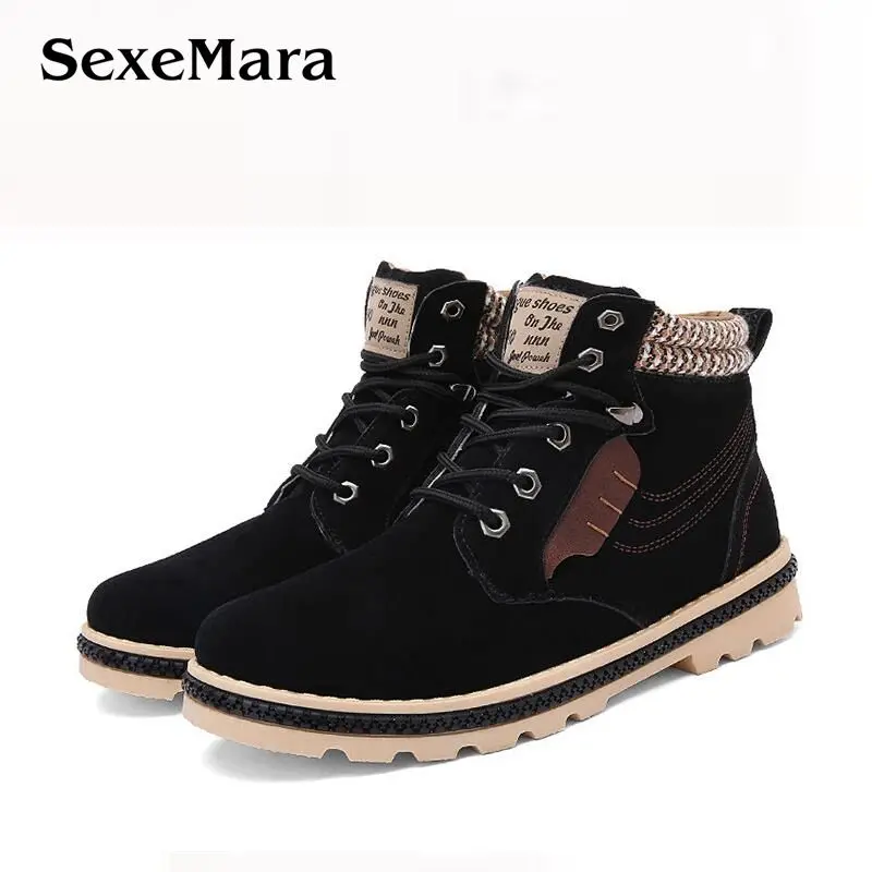 Зимние Теплые Сапоги Мужчины Ботильоны Высокое Качество Кожа работа и