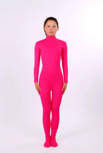 Детский и взрослый костюм Zentai из розового спандекса танцевальная одежда без