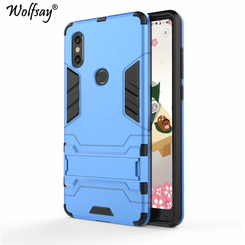 Wolfsay Cover For Xiaomi Mi Mix 2S Case Slim PC + Soft Rubber Armor Phone Fundas 5.99" |