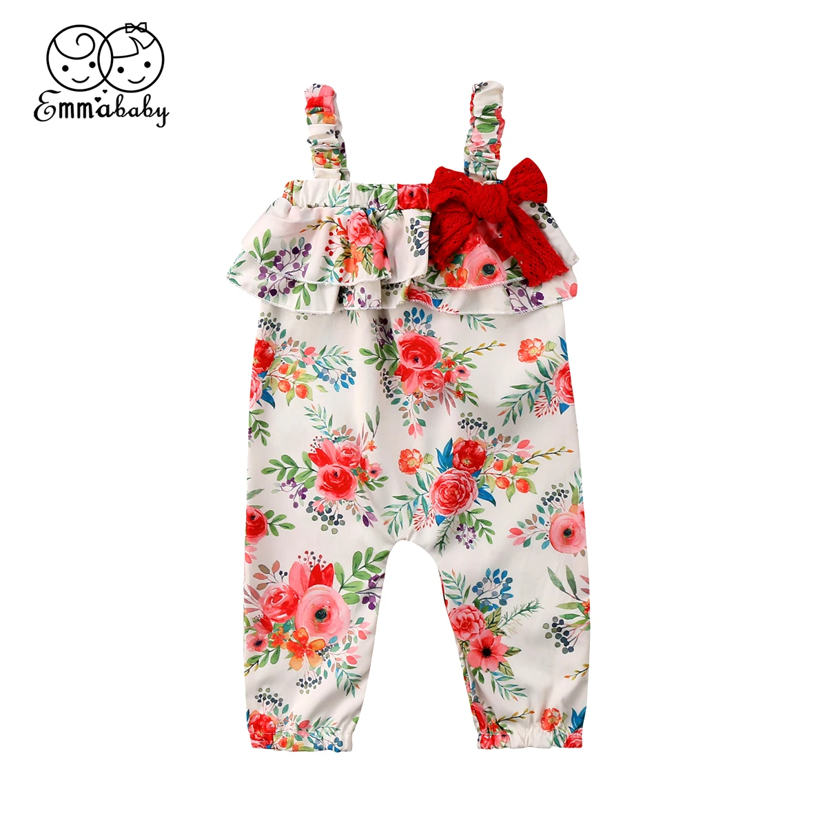 Emmababy 2018 Baby Girl Kid Romper Playsuit Toddler One Piece Floral Print Jumpsuit Outfit Clothes | Детская одежда и обувь