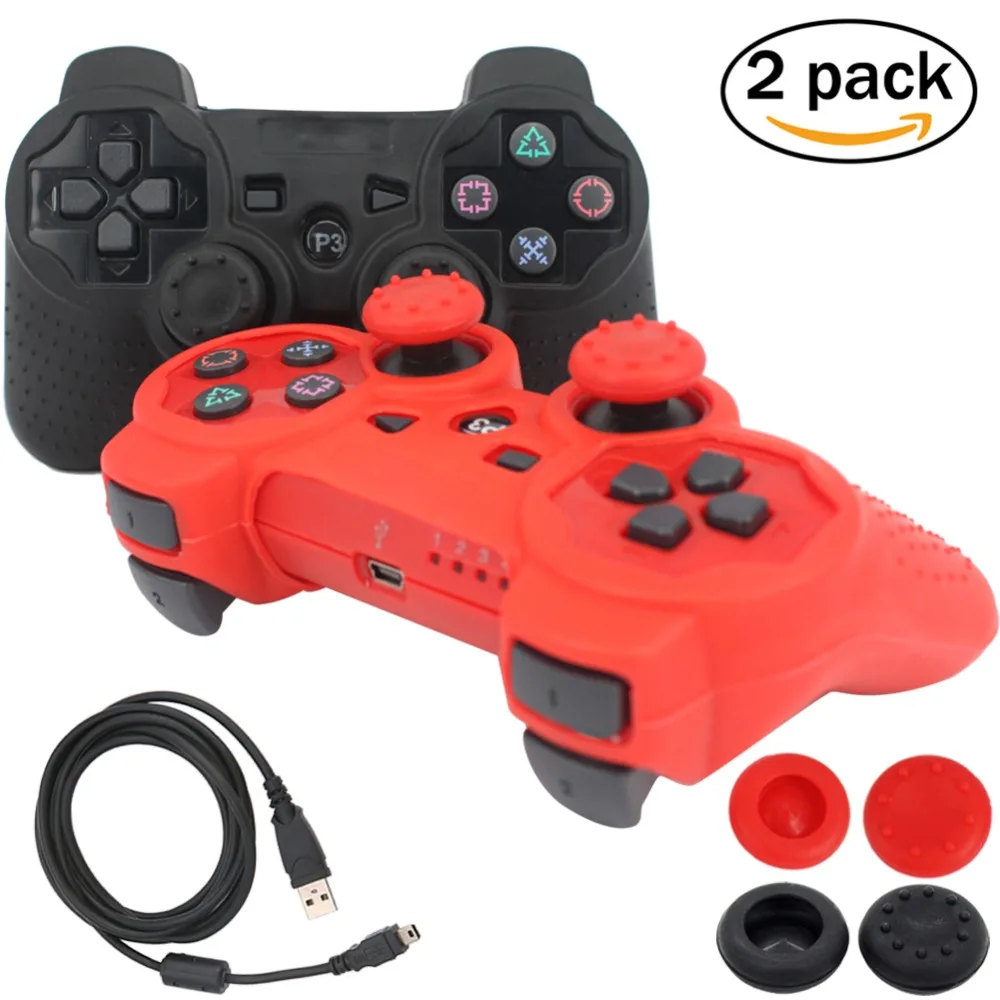 SIXAXIS blueloong 2 шт. красный и синий цвет беспроводной Bluetooth Джойстик Геймпад для dualshock 3
