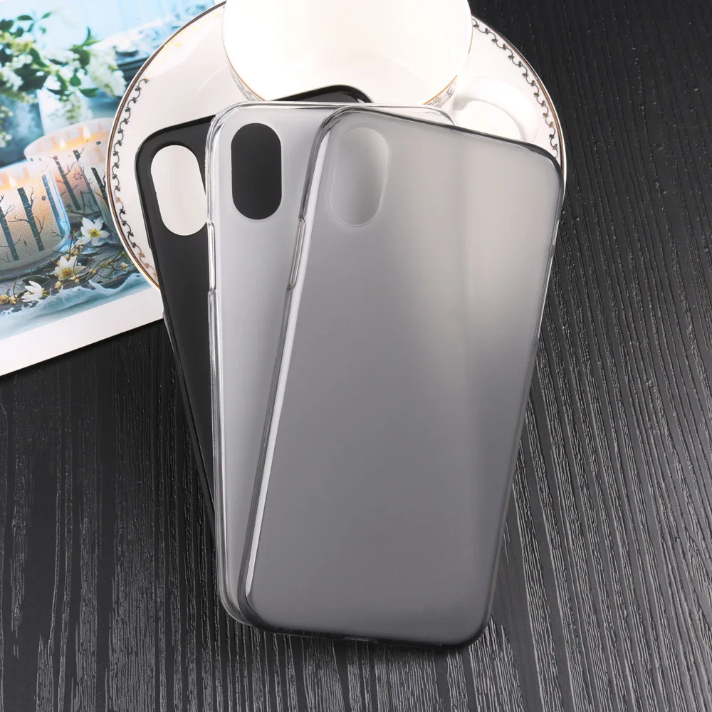 Мягкий чехол из ТПУ для Apple Iphone 7 Plus 8 черный белый серый силиконовый накладка