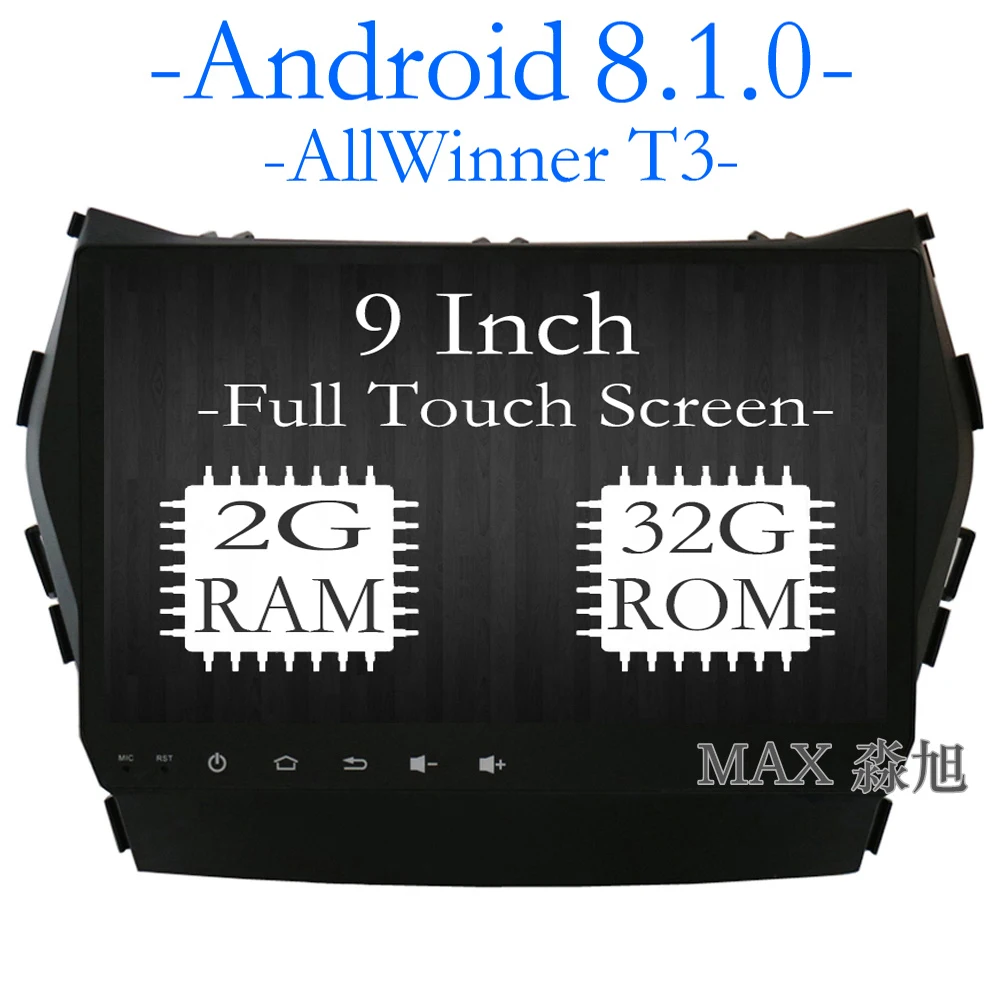 MAX Android 8.1.0 автомобильный DVD для Hyundai IX45 Santa fe 2013 2014 2015 радио GPS навигационная система