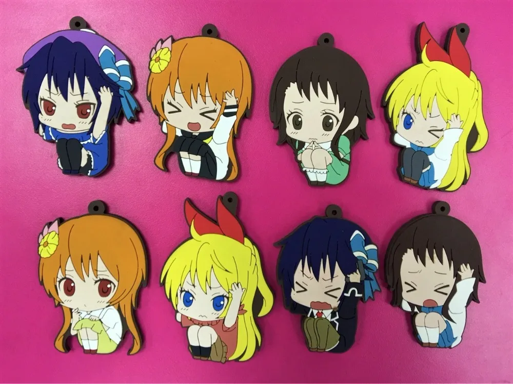 8 шт./лот оригинальная обувь с рисунками из японского аниме Nisekoi ленточка на