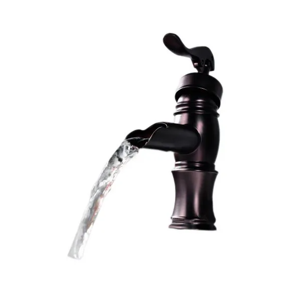 Масло втирают Бронзовый Водопад стиль одной ручкой Ванная комната сосуд