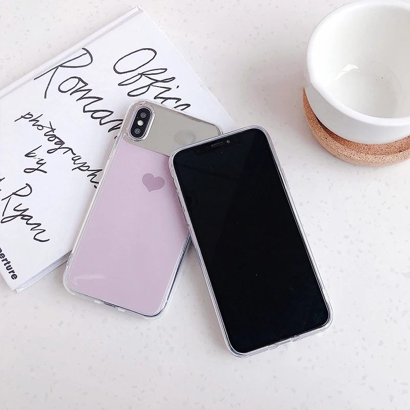 Чехол для телефона GlamPhoneCase Love Heart iPhone 6 6S 7 8 Plus зеркальные чехлы XR XS Max мягкий чехол