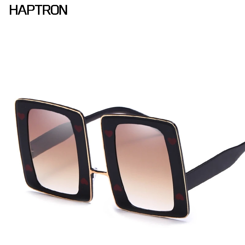 

Oversized Square Sunglasses Fashion Unique Love Heart Design Women Gradient Lens Sunglasses Vintage Women Brand Designer UV400