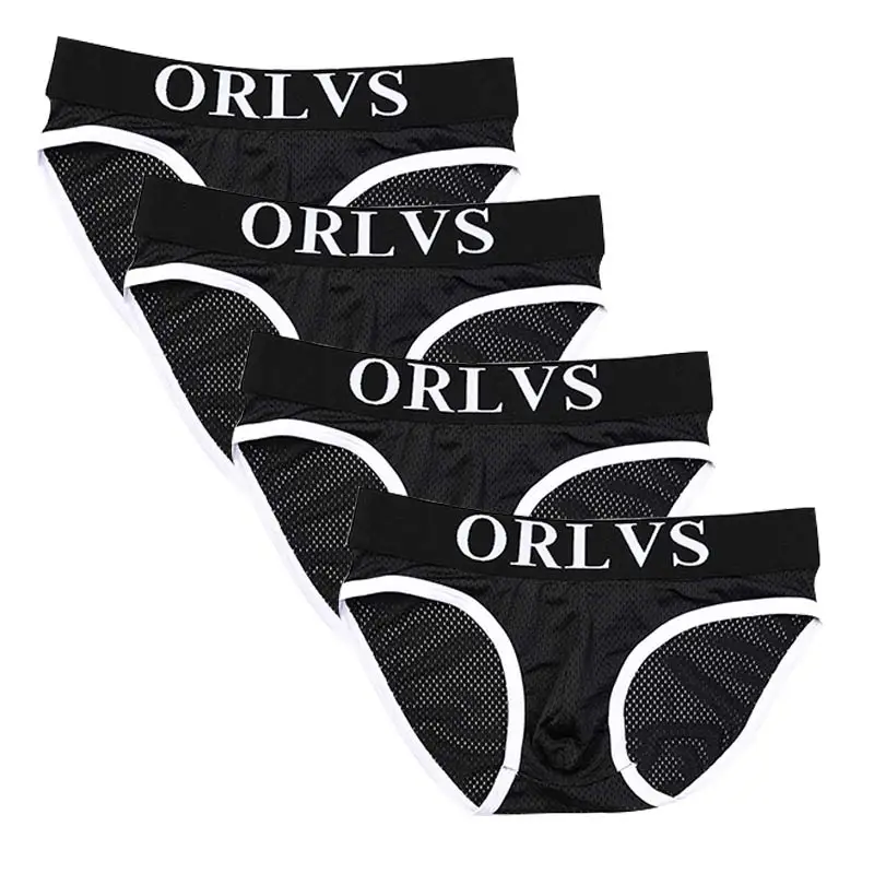 ORLVS 4 шт./партия Сетчатое мужское Сексуальное белье мужские трусы Мужское нижнее
