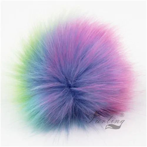 Multi Colors Меховые DIY 1 шт. 10 см/3,9 дюйма искусственные помпоны из лисьего меха для вязания шапок аксессуары цепочки для ключей Аксессуары Шарф помпоны - Цвет: Multi Colors