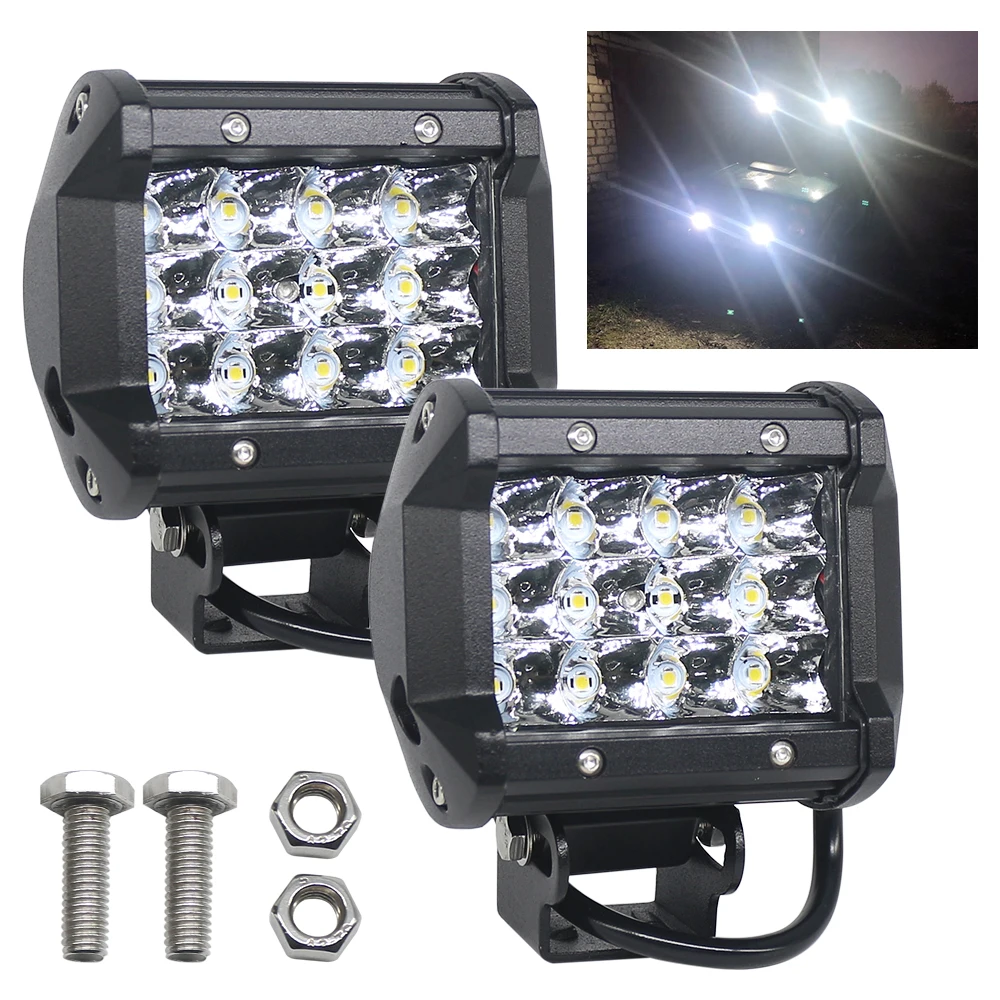4 Inch 36W LED Light Bar Work 12 SMD Spotlight Driving Lamp for Offroad Boat Car Tractor Truck 4x4 SUV ATV 4WD 12V 24V | Автомобили и