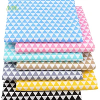 chainho triangle print twill cotton fabric for diy quilting sewingtissue of babychildrensheetpillowcushioncurtain material