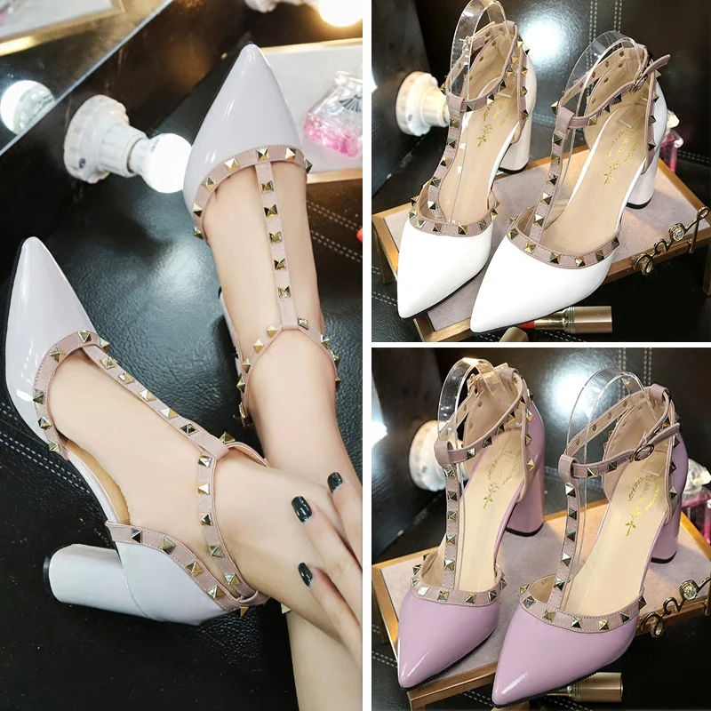 Женские босоножки коллекция 2019 года сезон весна женская обувь на толстом каблуке