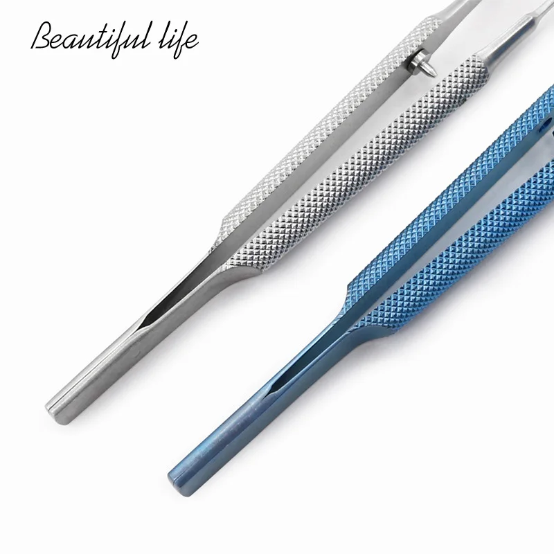 11 см нержавеющая сталь круглая ручка микропинцет фтальмологические инструменты