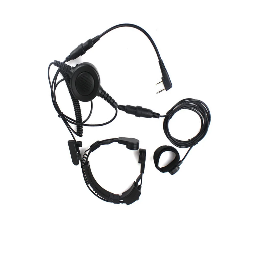 New 2 Pin Heavy Duty PTT Throat OR Forehead Vibration MIC for KENWOOD PUXING HYT TYT BAOFENG UV-5R BF-888S Ham Radio Earpiece