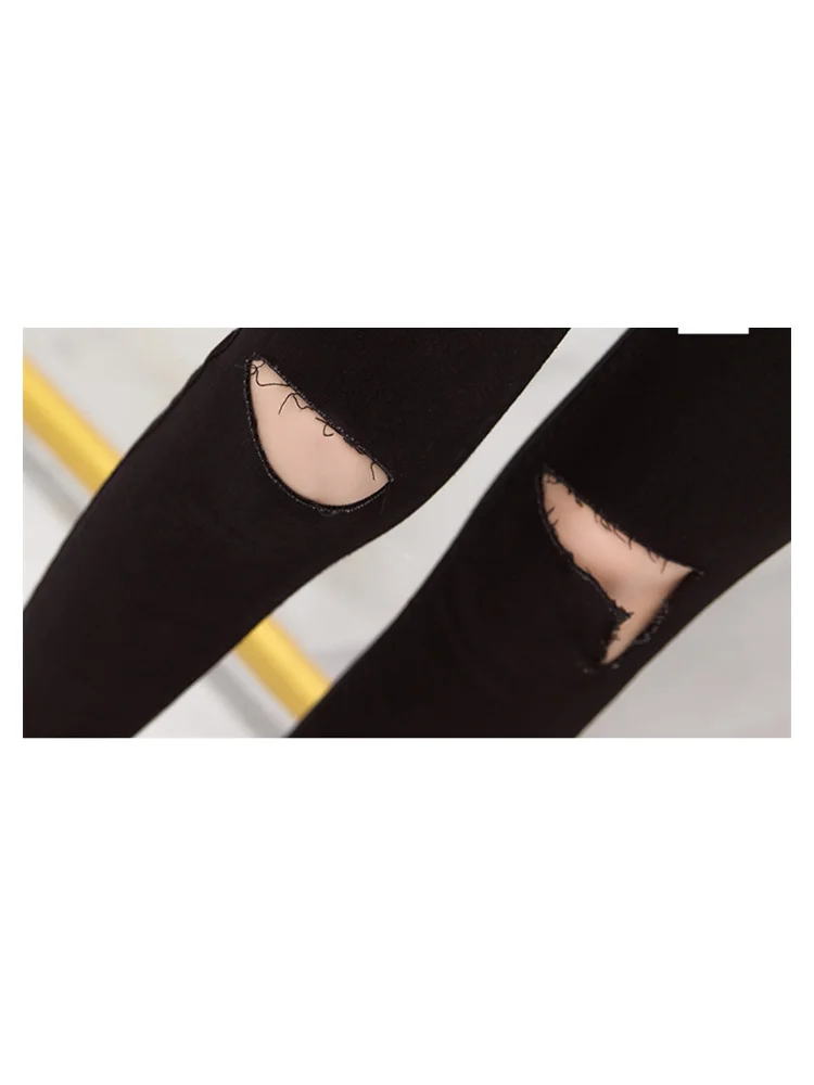 JUJULAND Ripped Skinny Denim Jeans Summer Women Casual Button Fly High Waist New Style Trousers Female Plain Fashion | Женская одежда