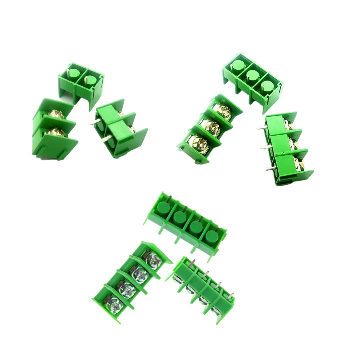 10 шт./лот KF7.62-2 P 3P 4 P MG7.62-2 3 4 Pin может быть соединен винт Клеммная колодка Разъем Зеленый 7,62 мм Шаг 300 В 10A