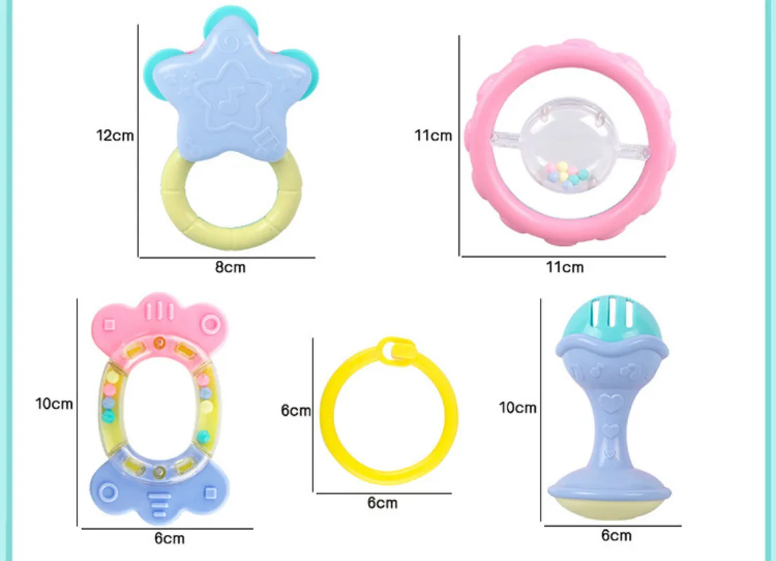 

Baby Toys Rattles Sets Mobiles Hand Shaking Bell Ring Baby Soothing Rattles Toys Newborn 0- 12 Months Teether Educational Toys