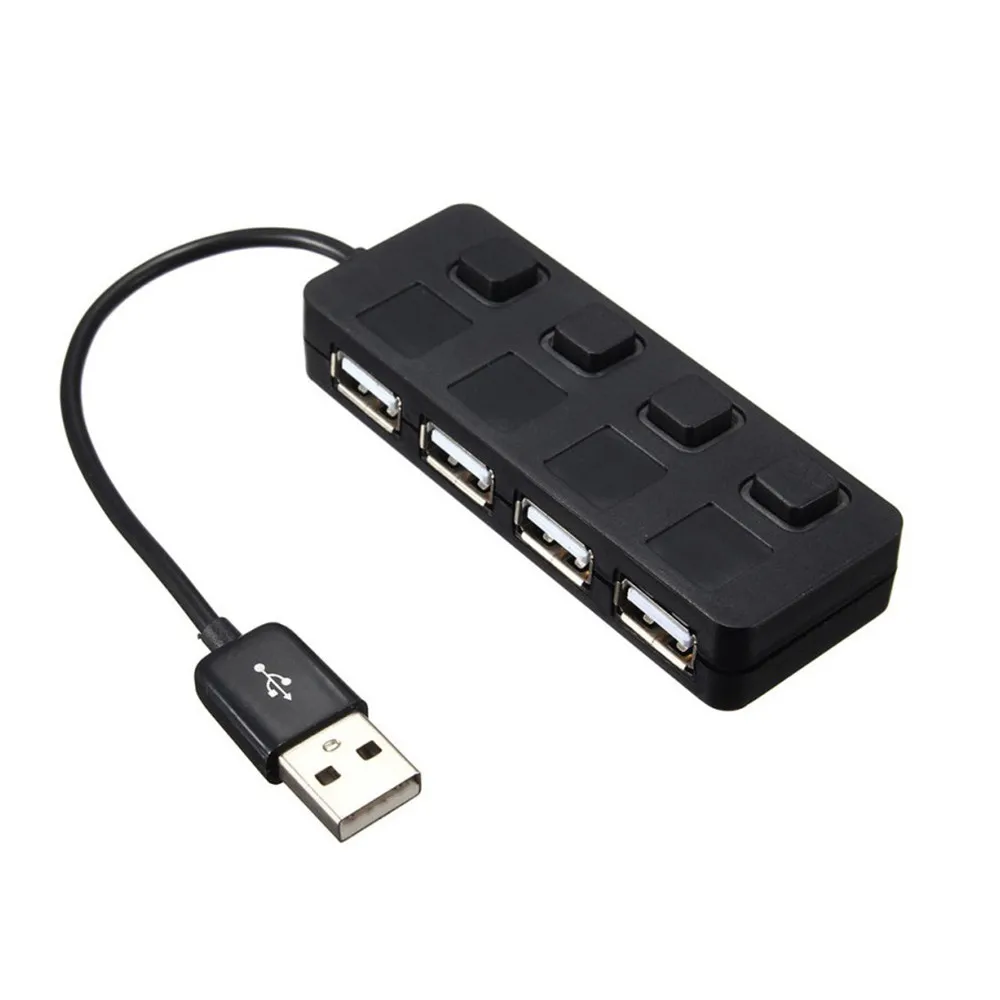 Высокоскоростной адаптер CARPRIE с 4 светодиодными портами USB 2 0 хаб выключателем