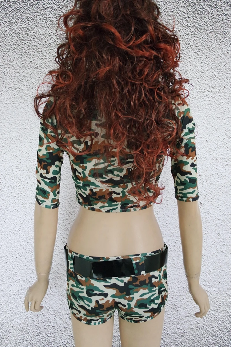 Женский костюм солдата сексуальные камуфляжные армейские костюмы нарядная