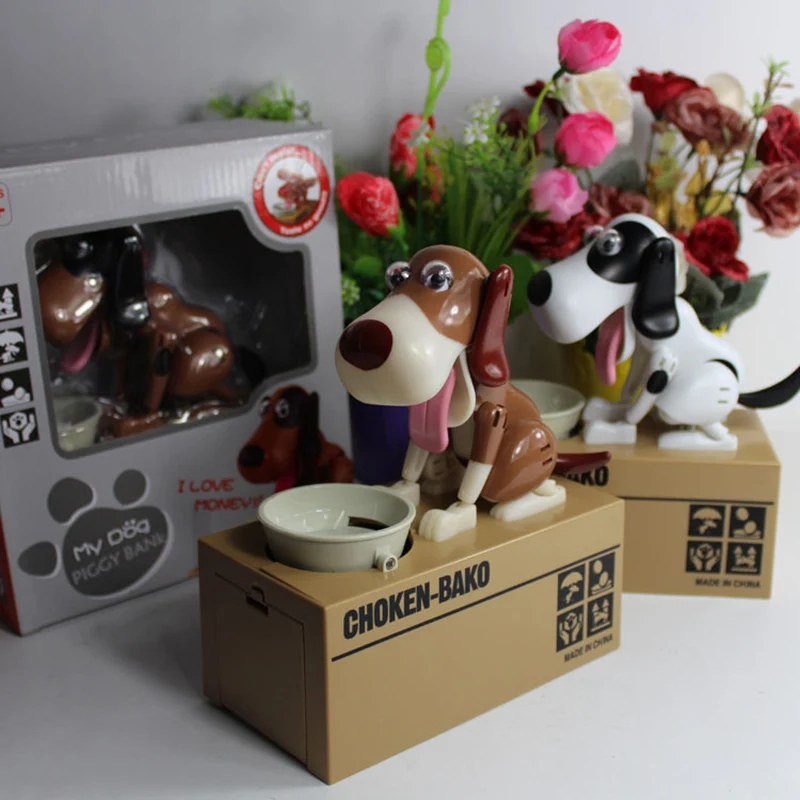 

Cute Dog Electric Toy Coin Bank Creative Toys Funny Greedy Dogs Eat Money Desktop Decoration Adult Children's Toys