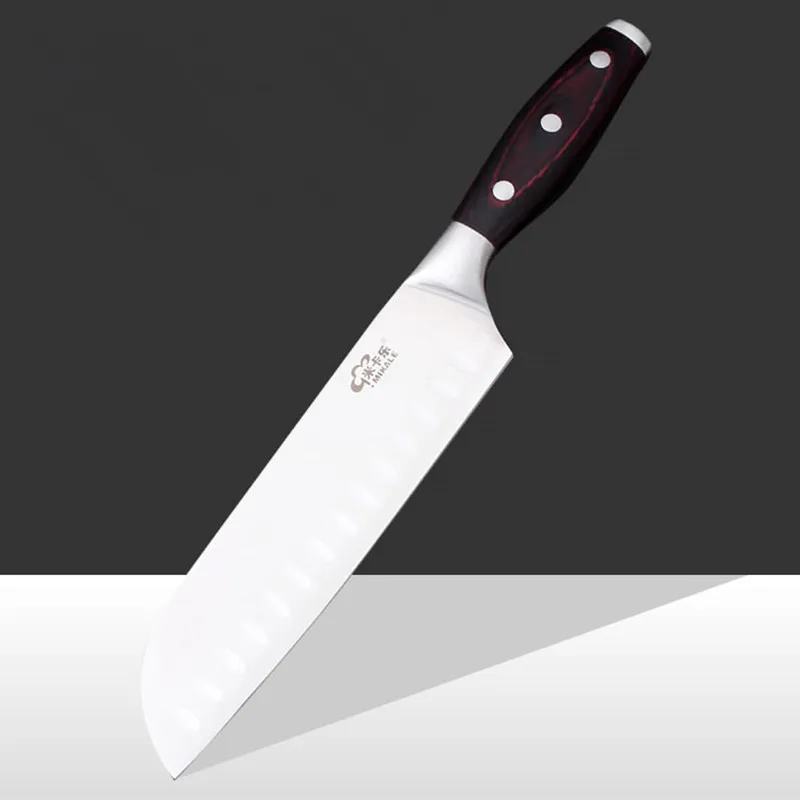 Mikala кухонный нож из нержавеющей стали Santoku многофункциональный для нарезки