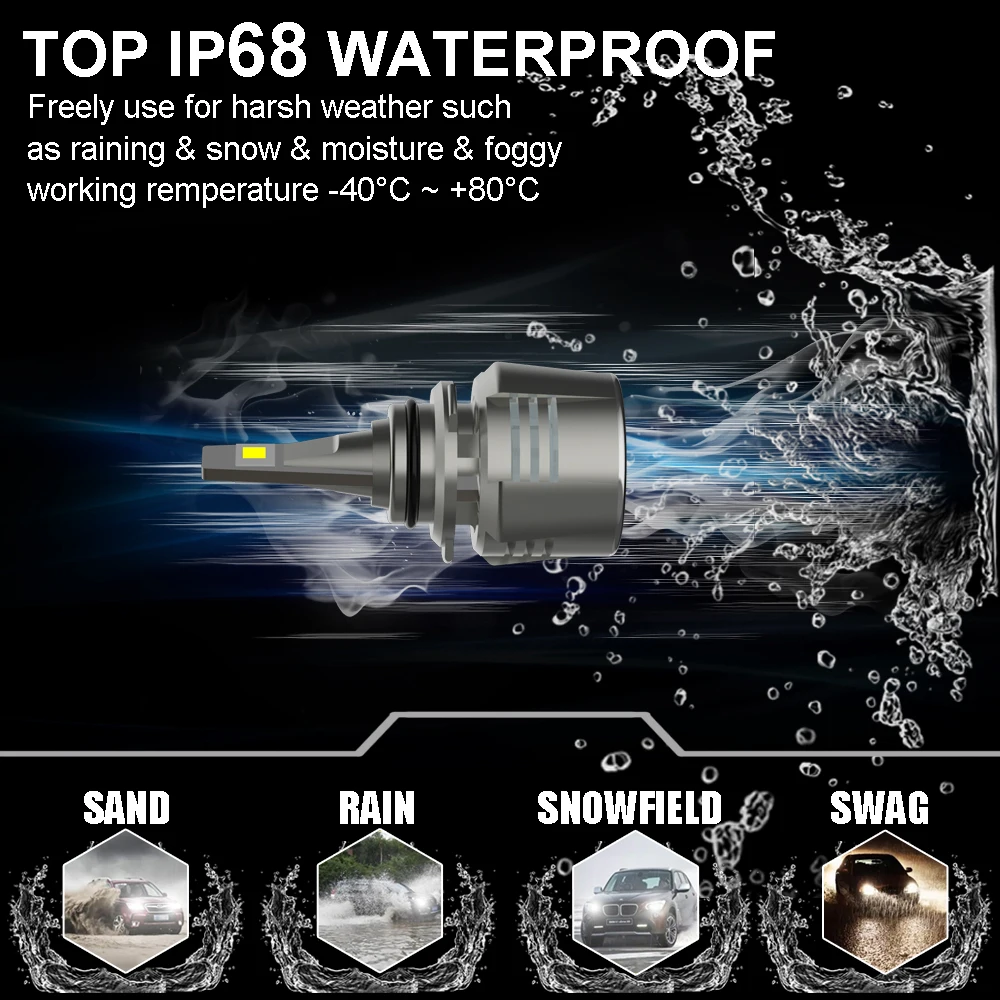 TINSIN M70 Светодиодные Автомобильные фары конверсионный комплект h7 80W 8000LM 12V 24V авто