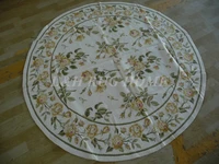 Free shipping 6'X6' Handmade round carpet Woolen Needlepoint round rug for dinning tables