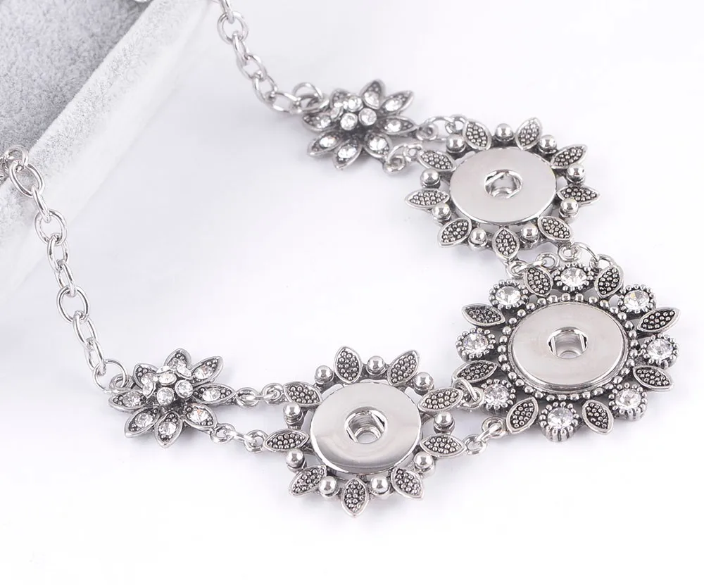 5 ШТ. Новый Стиль Цветка Сплава Оснастки Ювелирные Изделия Ожерелье С Кристалла 3