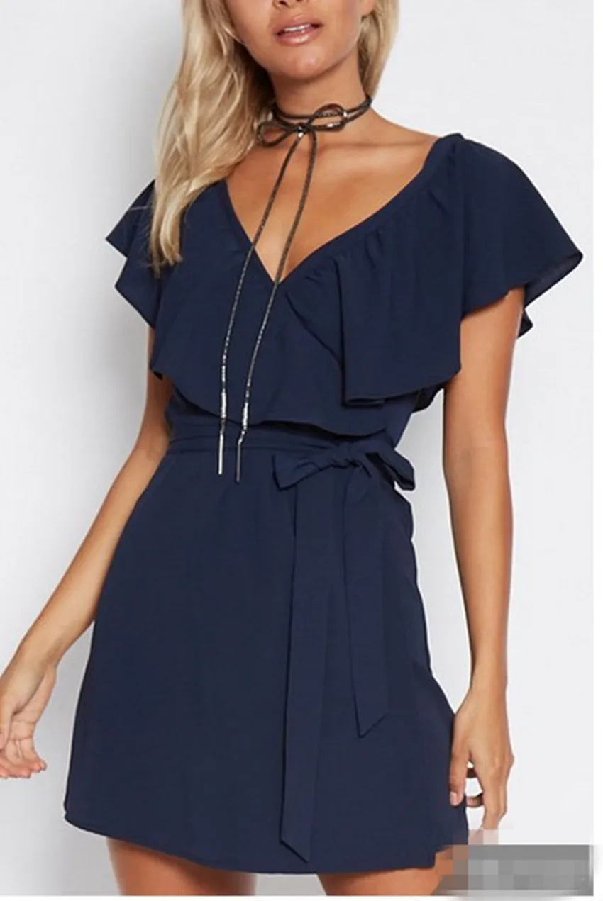 2019 New Spring Summer Women Sexy V-Neck Sleeveless Dress Casual Elegant High Waist Party Beach Female Vestidos | Женская одежда