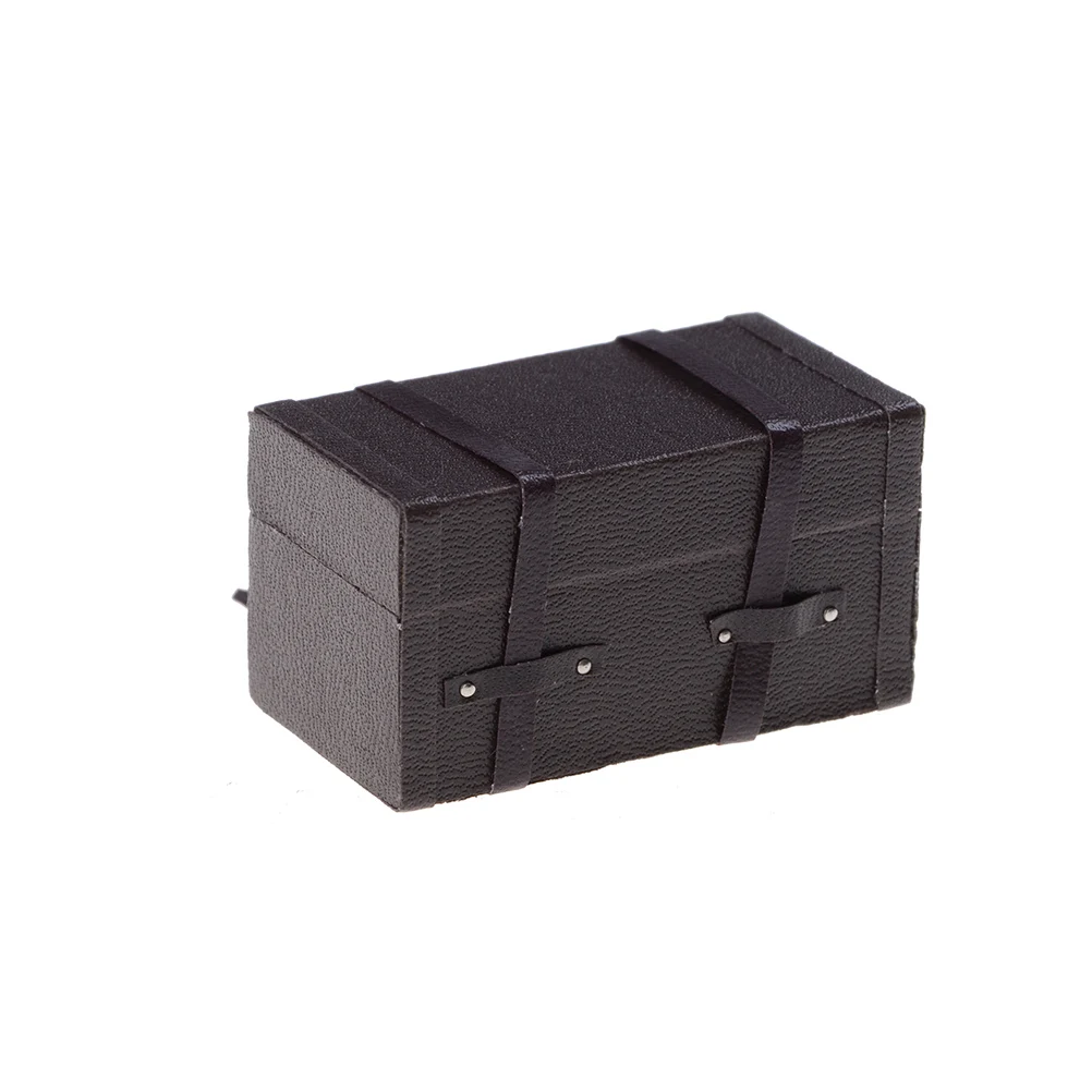 Коллекция 1/12 года миниатюрный винтажный кожаный деревянный чемодан для