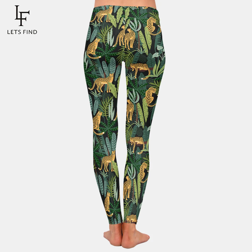 

New Warm Leggings Women 3d Leopard Tree Leaf Full Print Plus Size Leggings Mid Waist High Elasticity Workout Trousers Leg0091