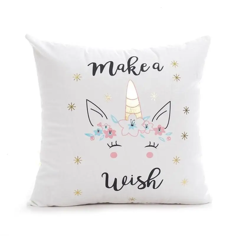 Leeiu размером 45*45 см Подушка Чехол Baby Shower DIY Единорог вечерние украшения для дома
