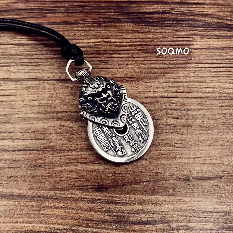 Мужской кулон в виде животных SOQMO винтажное ожерелье из стерлингового серебра 925