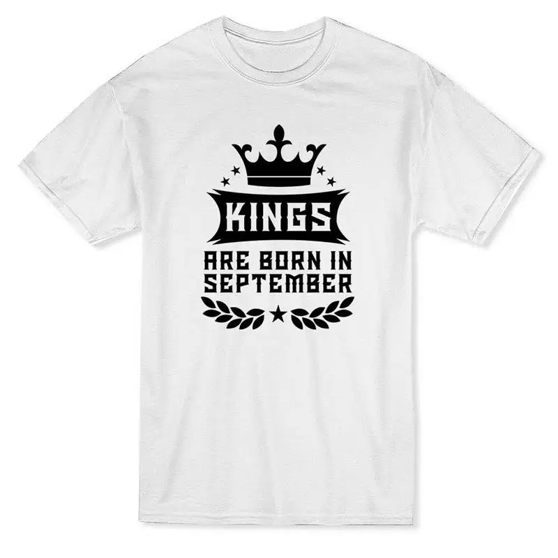 Футболки хлопок Kings рождаются в сентябре Экипаж шеи Повседневное короткие