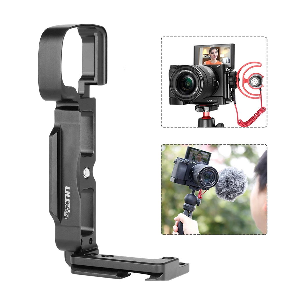

2021 New UURig L Type Plate Vlog Housing Cage Mount Handle Video Rig Camera Bracket Holder w Mic Cold Shoe for Sony A6400 A6100