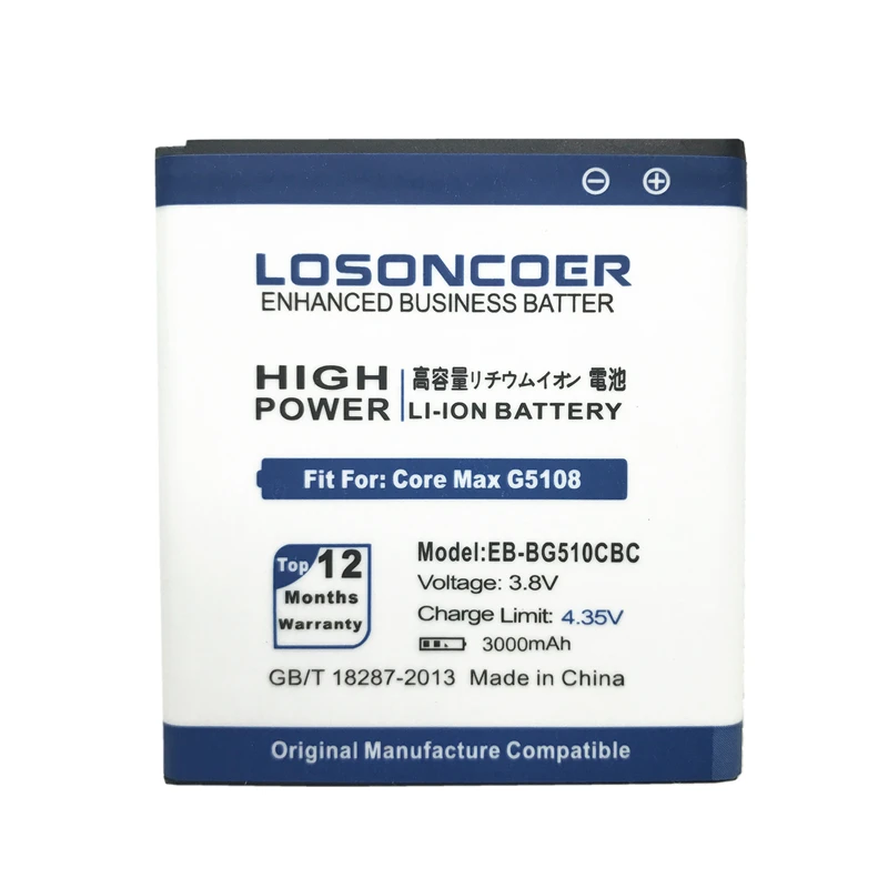 LOSONCOER 3000 мАч EB BG510CBC батарея для Samsung Galaxy Core Max SM G5108Q G5108 G5108S G5108H G5109|battery for samsung|battery