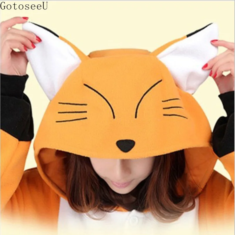GotoseeU мультфильм Лиса Животное взрослый кигуруми косплей костюм пижама для