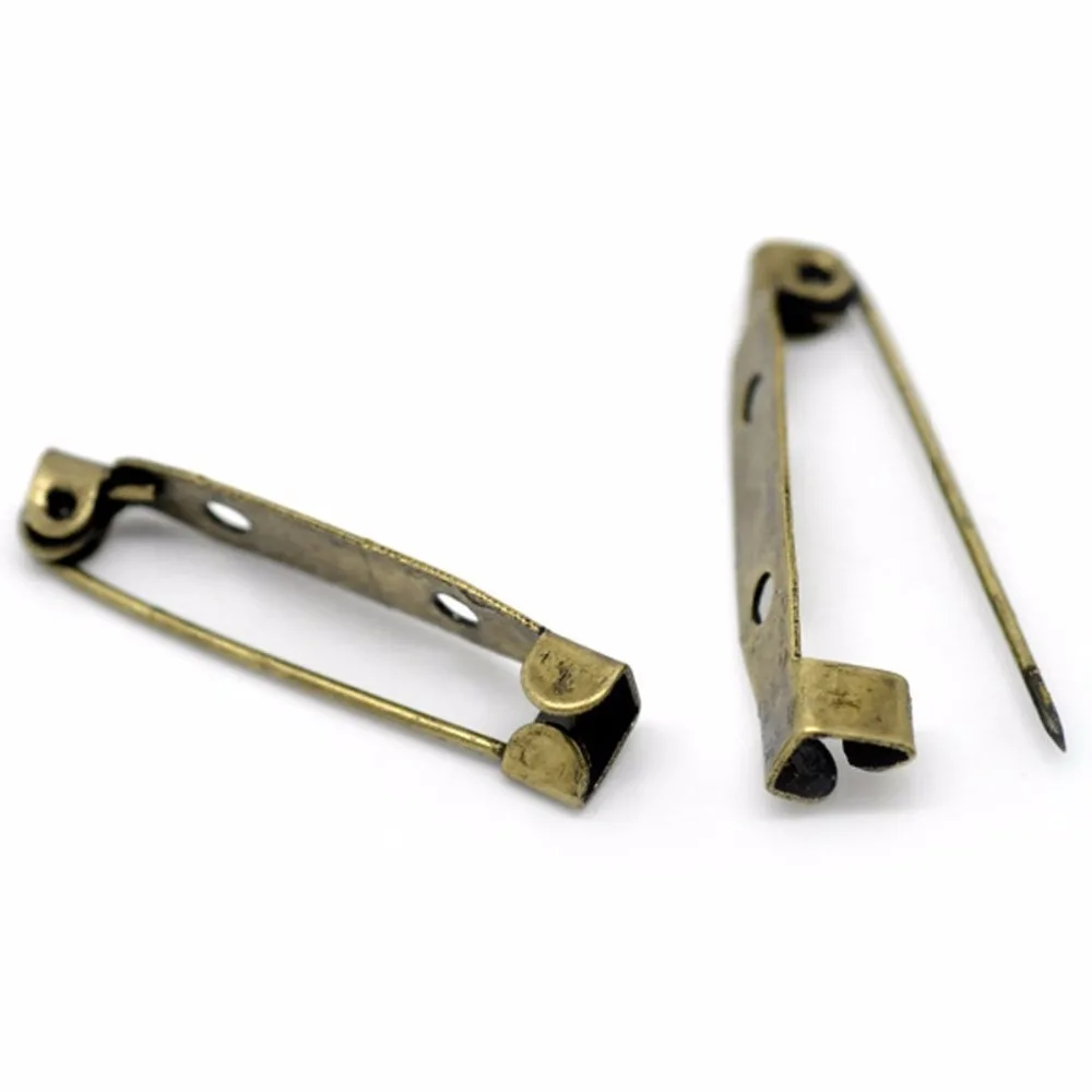 

50pcs Bronze Tone Brooch Back Bar Pins Findings 31x6mm