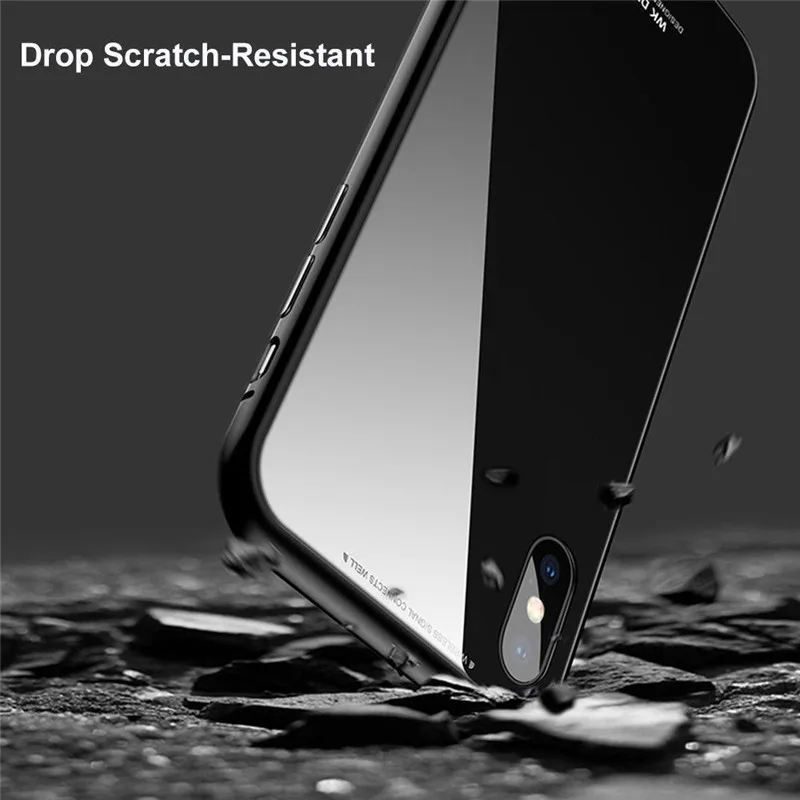 2 in 1 Magneto Magnetic Aluminum Bumper Case For iphone X 8 7 Plus 360 Degree Protection 9H Tempered Glass Back Cover Capa Funda |