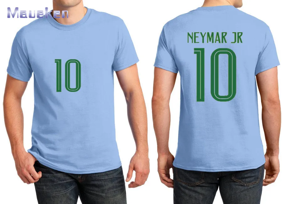 

Hot 2021 Printed for name just a T-shirt 10 neymar jr yellow blue t shirt for fans gift 0408-3