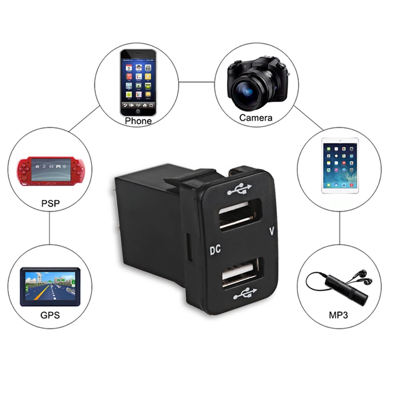 Urbanroad 12 В двойной USB разъем измеритель напряжения автомобильное зарядное