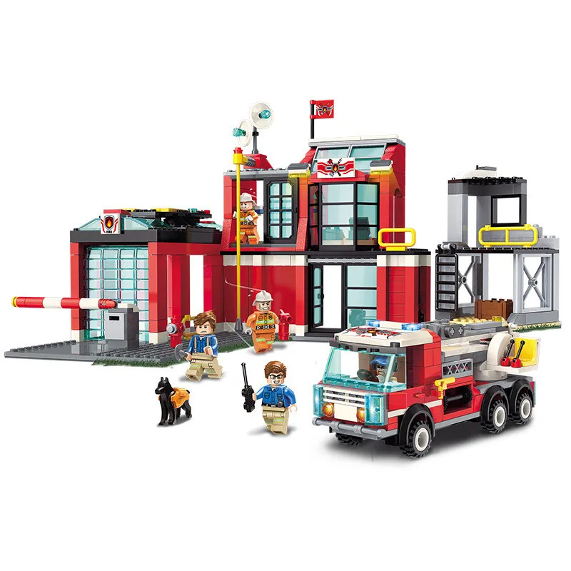 523 шт. детские развивающие строительные блоки игрушки совместимые с Legoingly city Fire