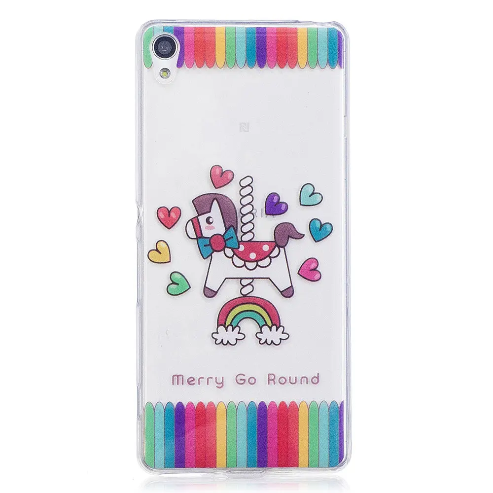 Подходящий чехол для Sony Xperia XA F3111 F3112 F3116 мягкий TPU телефона с единорогом котом и