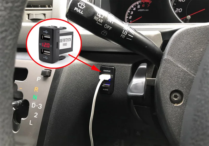 XCGaoon 5 шт. 5 в 4.2A 2 разъем USB Автомобильное зарядное устройство адаптер с светодиодный вольтметр Для TOYOTA power Преобразователь мощности