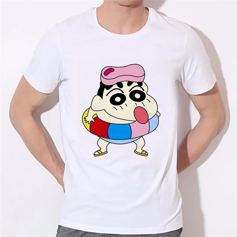 2020 летний мужской топ забавная футболка милая мультяшная Crayon Shin Chan and dog топы в