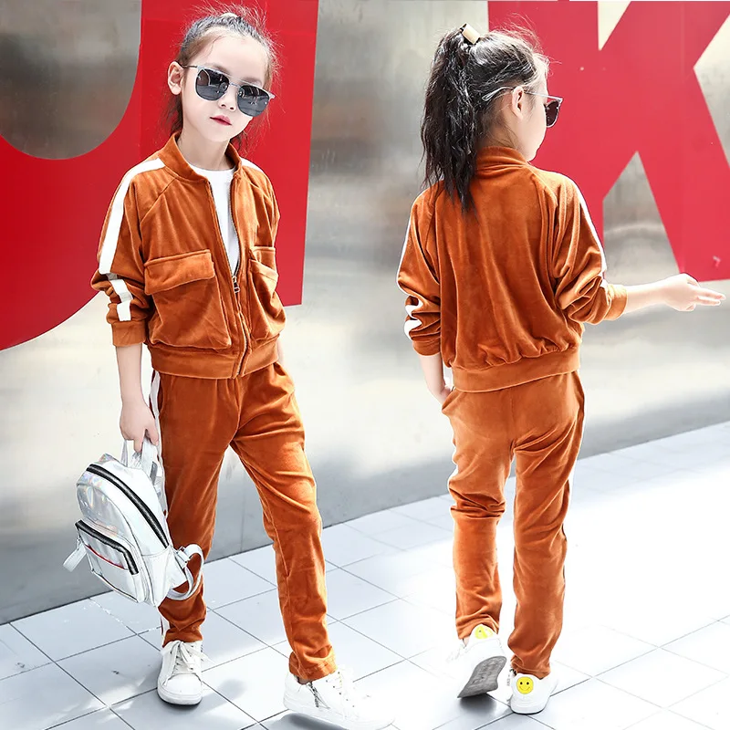 Бесплатная доставка комплект для девочек осень 2017 г. Новый Личность Мода хит цвет