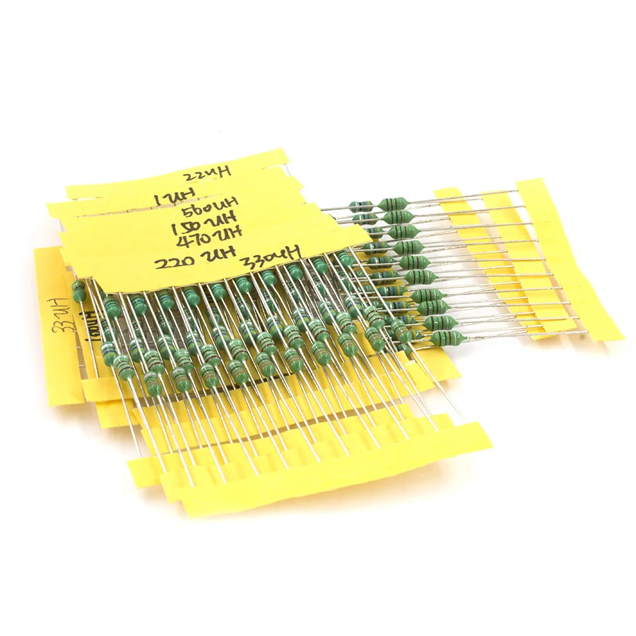 Murarum индуктивности ассортимент 0307 1/4 Вт 1UH 1MH 12valuesX10pcs = 120 шт. индукторы Цветовой код